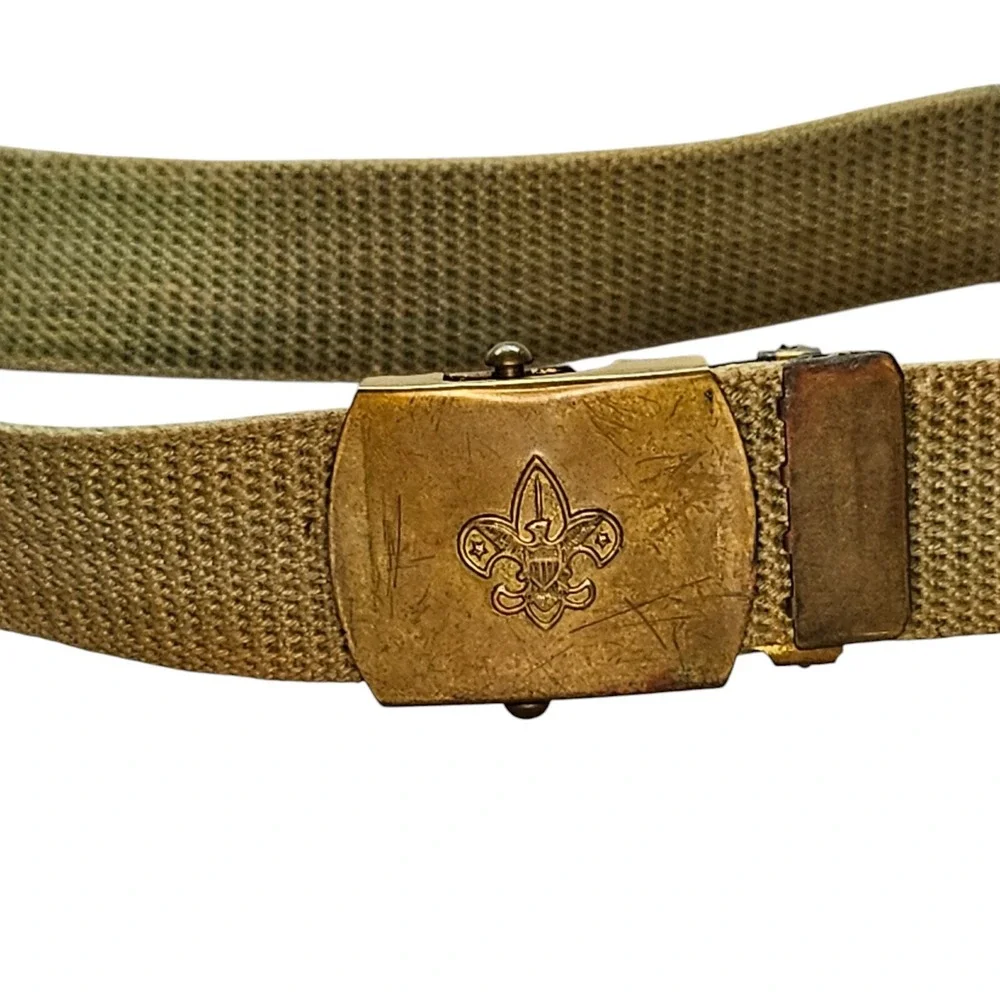 Boy Scout Of America‎  BSA tan belt 1950-60s anchor mark brass buckle
